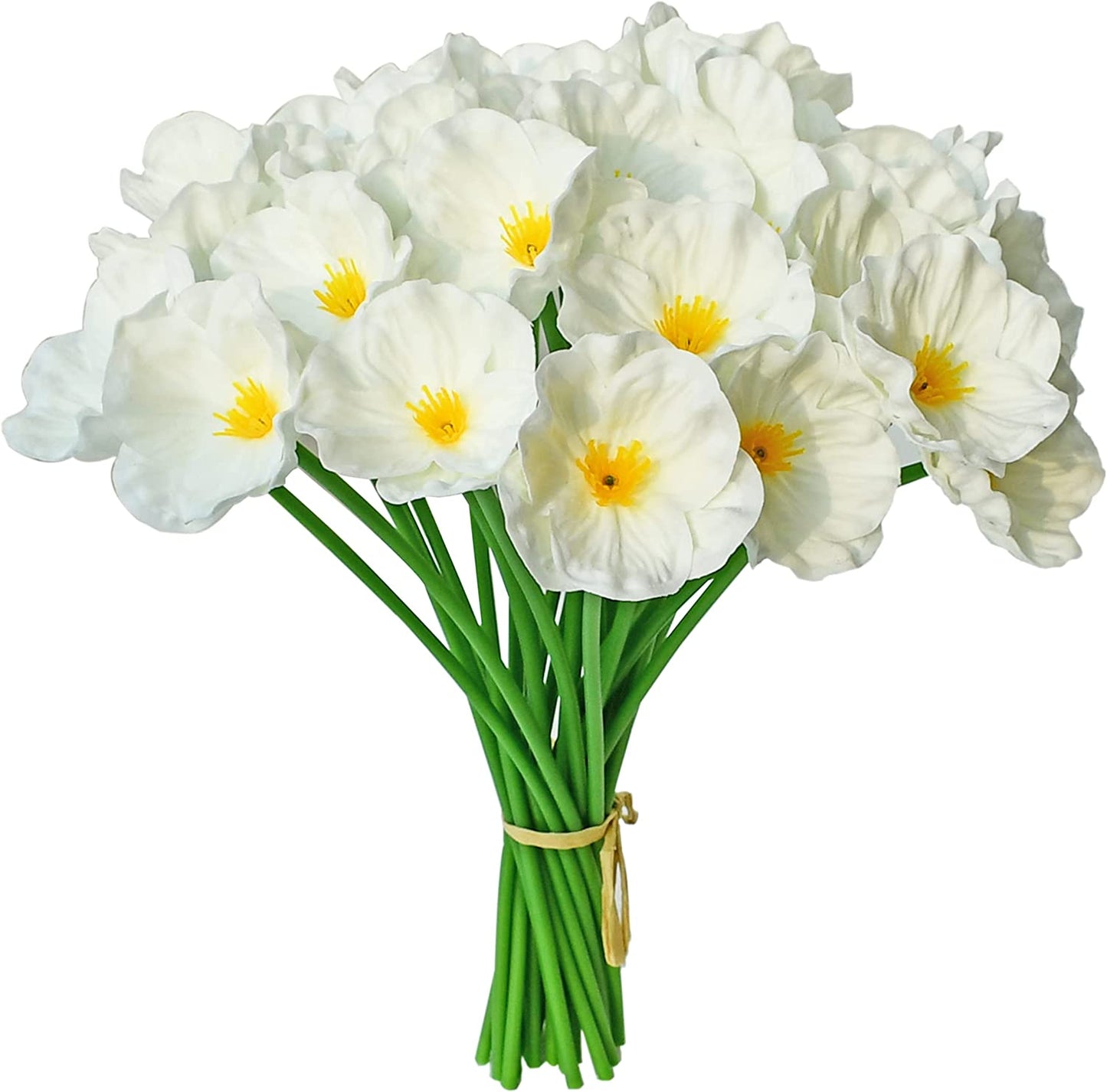 Mandy's 30pcs White Artificial Poppy Silk Flowers 13" for Memorial Day Veterans Day Home Kitchen Wedding Decorations